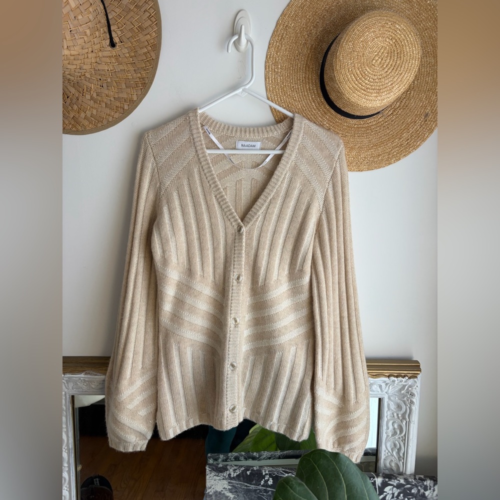 NAADAM Wool Cashmere Cardigan Sweater Soft Knit Size Small